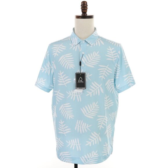 Deolax Other - Deolax Golf Polo Shirt Mens Large Blue Performance UPF50+ Tropical Floral NWT